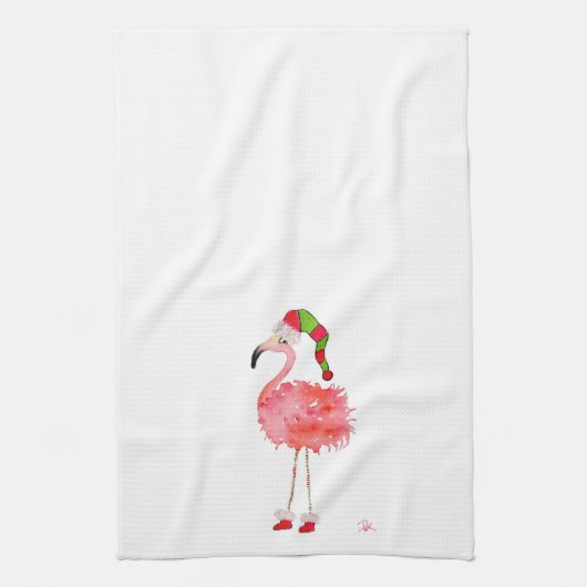 dish towel with flamingo theedoek (Verticaal)