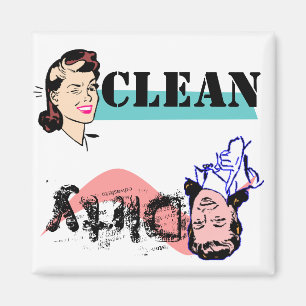 Dish Washer Magnet Finger Wag Dirk vs Wink Clean Magneet