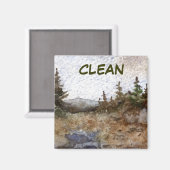 Dish Washer Status Magnet Magneet (Voorkant / Achterkant)