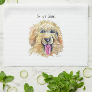 Dishtowel for kitchen with Golden/Doodle/Retriever Theedoek