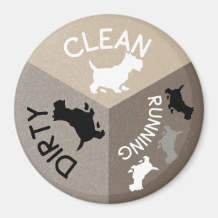 Dishwas Clean Dirty Cute Pet Dog Puppy Magneet