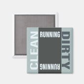 Dishwas Clean Dirty Running Modern Sign Magneet (Voorkant / Achterkant)