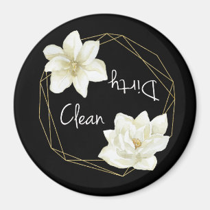 Dishwasher Clean Dirty Magnolia Flower Elegant Magneet