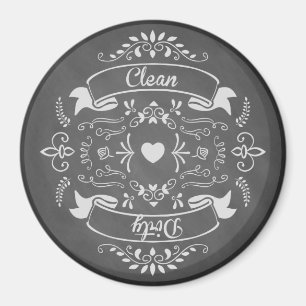 Dishwasher Kitchen Deishes Clean Dirty Chalkboard Magneet