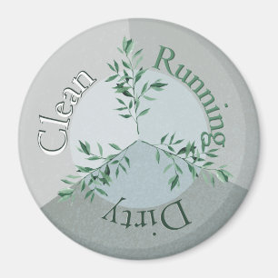 Dishwasher Magnet Greenery Ruscus Leaf Clean Dirty Magneet