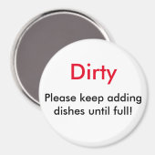 Dishwasher Magnets Dirty Magneet (Voorkant / Achterkant)