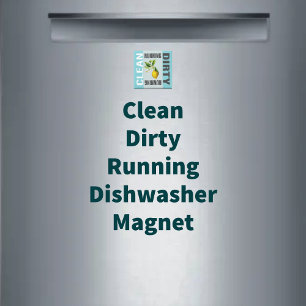 Dishwasmachine Clean Dirty Running Lemon Kitchen Magneet