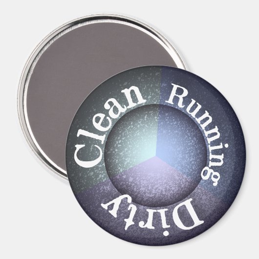 Dishwasmachine Clean Dirty Running Organisator Magneet (Voorkant / Achterkant)