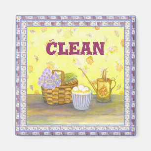 Dishwasmachine Magnet #1 "Schoon" op eieren en blo Magneet