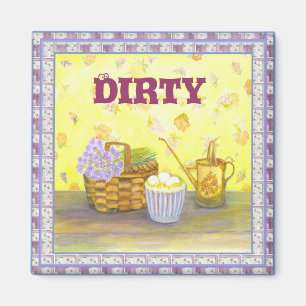 Dishwasmachine Magnet #2 "Dirty" op eieren en bloe Magneet
