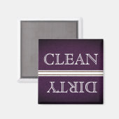 Dishwasmachine Magnet Clean en Dirty Brown & White Magneet (Voorkant / Achterkant)