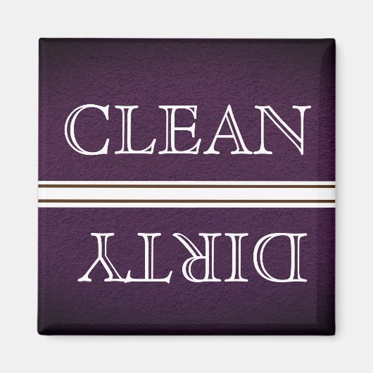Dishwasmachine Magnet Clean en Dirty Brown & White Magneet (Voorkant)