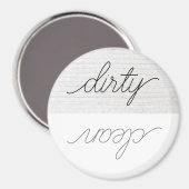 Dishwasmachine Magnet Dirty Clean Modern Wood Magneet (Voorkant / Achterkant)