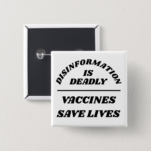 Disinformation is Deadly Vierkante Button 5,1 Cm (Voorkant /achterkant)