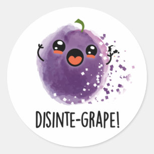 Disinte-druif Funny Disintegration Grape Pun Ronde Sticker