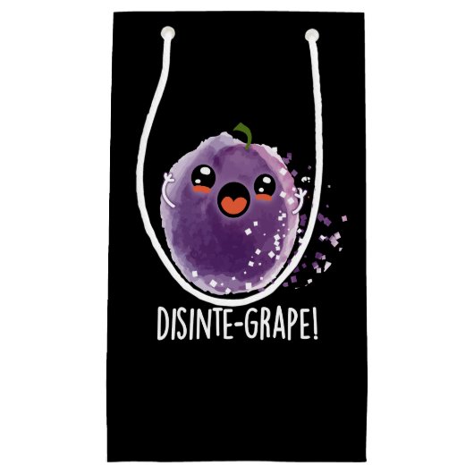 Disinte druif Funny Grape Pun Dark BG Klein Cadeauzakje (Voorkant)