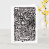 Disjonction, carte de dessin d'encre (Fleur jaune)