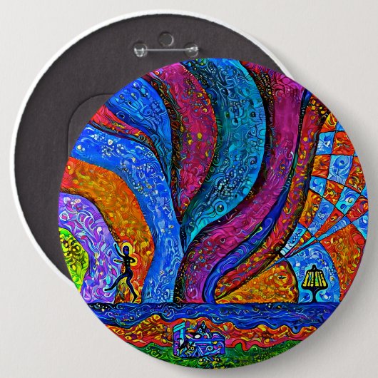 Disk Golf Art Button 6" (Voorkant /achterkant)