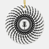 Disk Golf Basket Chains Keramisch Ornament (Voorkant)