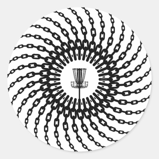 Disk Golf Basket Chains Ronde Sticker (Voorkant)