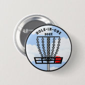 Disk Golf Hole-in-One Gift Ronde Button 5,7 Cm (Voorkant /achterkant)