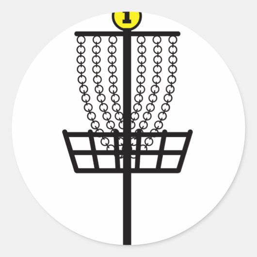 Disk Golf Hole Ronde Sticker (Voorkant)