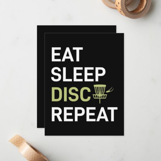 Disk Golf Player | Eat Sleep Disk Golf Repo Notitiekaartje (Voorkant / Achterkant in situ)