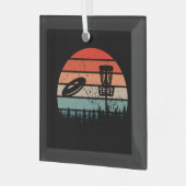 Disk Golf Retro Glas Ornament (Voorkant links)