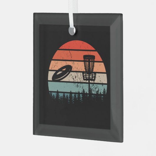 Disk Golf Retro Glas Ornament (Voorkant links)