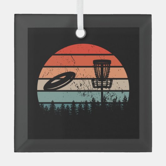 Disk Golf Retro Glas Ornament (Voorkant)