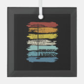 Disk Golf Retro Glas Ornament (Voorkant)