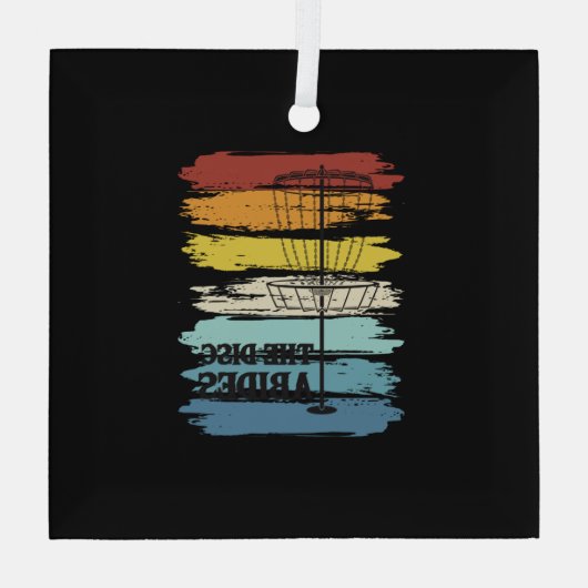 Disk Golf Retro Glas Ornament (Achterkant)