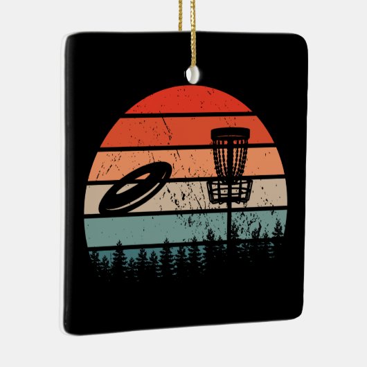 Disk Golf Retro Keramisch Ornament (Rechts)