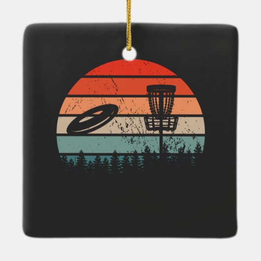 Disk Golf Retro Keramisch Ornament (Achterkant)