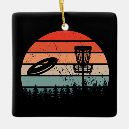 Disk Golf Retro Keramisch Ornament (Voorkant)