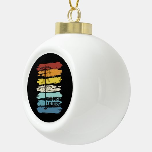 Disk Golf Retro Keramische Bal Ornament (Rechts)
