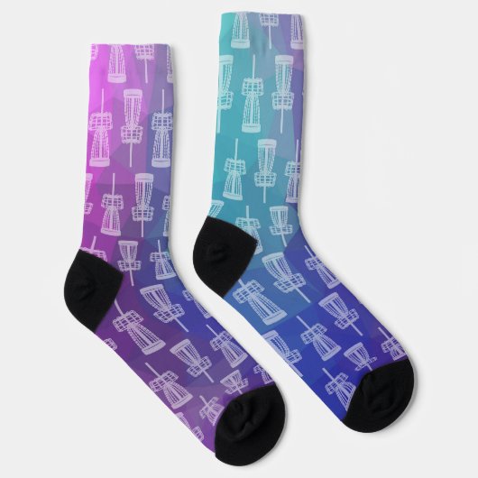 Disk Golf Socks - Basket Pattern White Sokken (Rechts)
