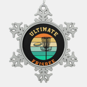 Disk Golf Ultimate Frisbee Tin Sneeuwvlok Ornament