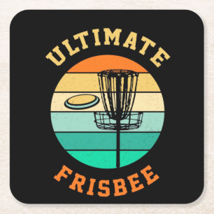 Disk Golf Ultimate Frisbee Vierkante Kartonnen Onderzetter