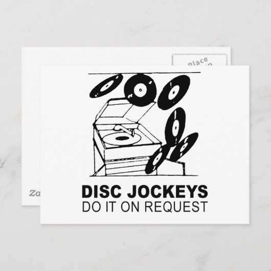 disk jockeys doen het op verzoek briefkaart (Voorkant / Achterkant)