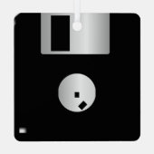 Diskettestation, computer, metaal, vierkant, versi metalen ornament (Achterkant)