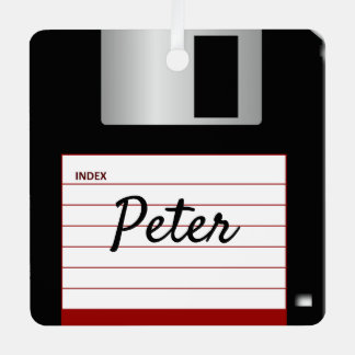 Diskettestation, computer, metaal, vierkant, versi metalen ornament