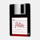 Diskettestation, computer, metaal, vierkant, versi metalen ornament (Voorkant links)