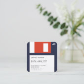 diskettestation disquette faux ziet er donkerblauw vierkante visitekaartje (Staand voorkant)