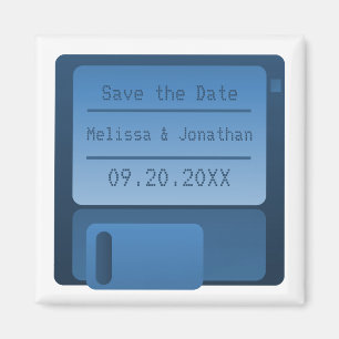 Diskettestation Save the Date Magnet, Dark Blue Magneet
