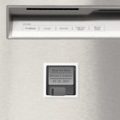 Diskettestation Sla de datum magneet, grijs op Magneet (Insitu (Vaatwasser))
