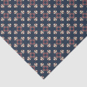 Dismal Collectie Navy Bourgondië Bloemenwandtapijt Tissuepapier (Detail)