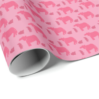 Dismal Pink Wrapping Paper Cows Western Ranch Cadeaupapier