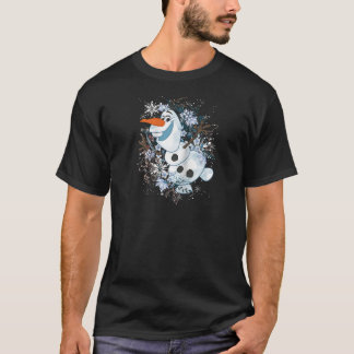 Disney Frozen Olaf Snowflakes And Flowers Raglan B T-shirt
