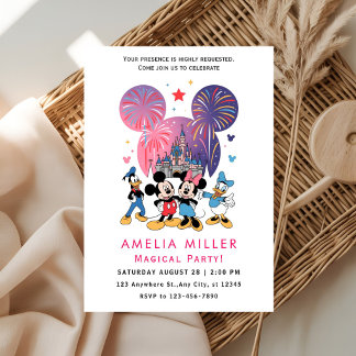 Disney Magic Birthday Invitation | Mickey & Minnie Kaart